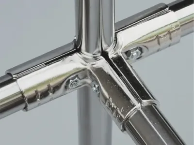 Khớp nối HJ-3 cho ống phi 27 – khớp nối góc bốn hướng lắp ghép ống Inox phi 27
