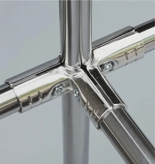Khớp nối HJ-3 cho ống phi 27 – khớp nối góc bốn hướng lắp ghép ống Inox phi 27